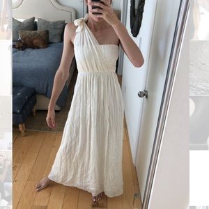 BCBG one shoulder grecian style silk gown